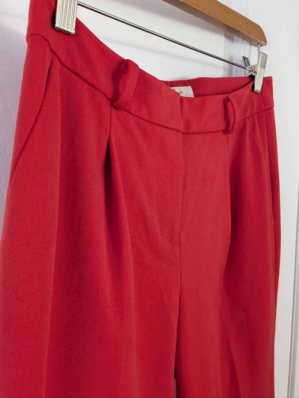 Kate Spade Red Pleated Ankle Trousers Size 2 Tailored Cuffed Dress Pants - Picture 3 of 15